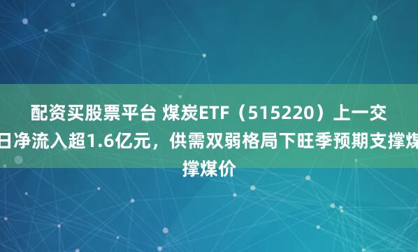 配资买股票平台 煤炭ETF（515220）上一交易日净流入超1.6亿元，供需双弱格局下旺季预期支撑煤价