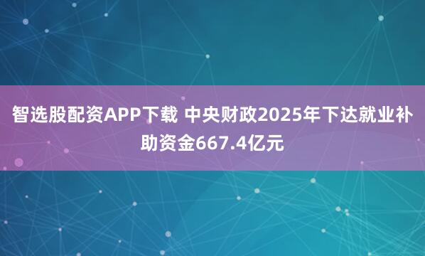 智选股配资APP下载 中央财政2025年下达就业补助资金667.4亿元