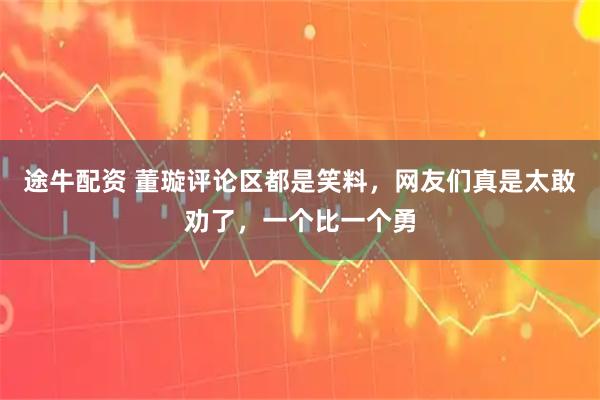 途牛配资 董璇评论区都是笑料，网友们真是太敢劝了，一个比一个勇